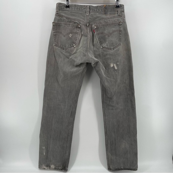 Levi’s Men’s Straight Fit Jeans Gray Distressed Splatter 100% Cotton 32x32 - Picture 5 of 10